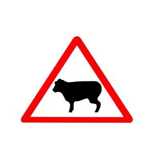 Cattle Crossing Cautionary Reflective Road Signage