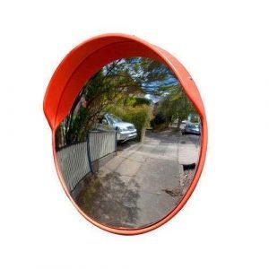 LADWA Unbreakable 24 Inch/600mmParking Safety Convex Mirror with Adjustable Fixing Bracket (Orange, Diameter 24 Inches)
