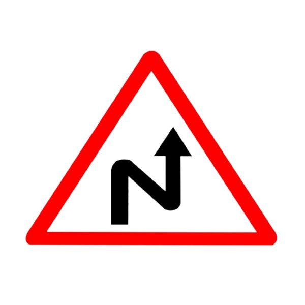 LADWA Right Reverse Bend Cautionary Retro Reflective Road Signage