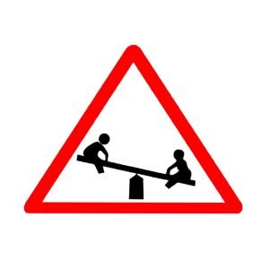 LADWA Playground Ahead Cautionary Retro Reflective Road Signage - 600 mm Triangle (Red white, Aluminum Composite Panel)