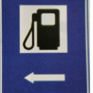 LADWA Road Sign or Traffic Sign Filling Station Informative Retro Reflective Road Signage (Blue White, Aluminum Composite Panel)
