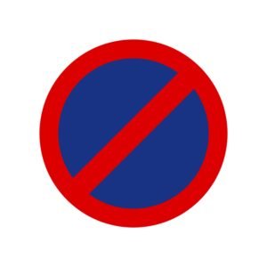 LADWA Road Sign or Traffic Sign No Parking Mandatory Retro Reflective Road Signage - 600 mm Circle (Red White, Aluminum Composite Panel)