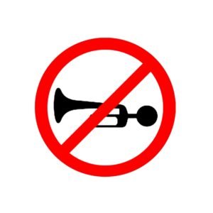 LADWA 600mm Horn Prohibited Reflective Road Traffic Signage