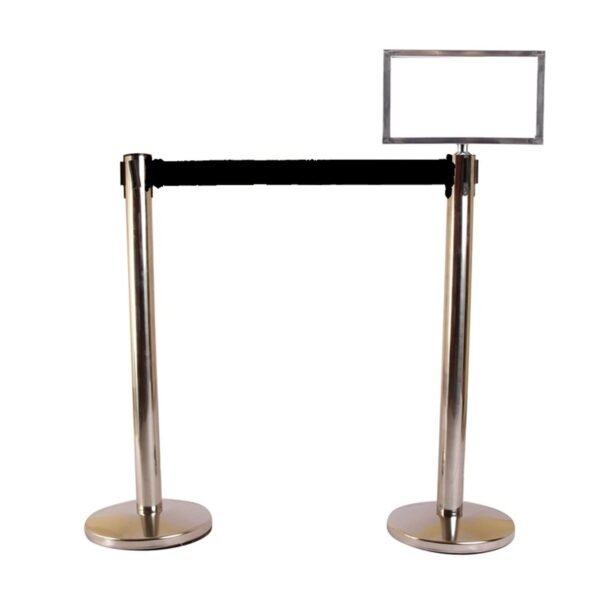 q manager stand barrier with signage| queue barrier| q manager| q manager stand