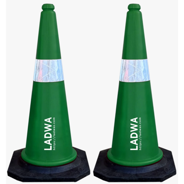 green road traffic cone
