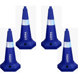 4 blue coloured traffic cone 750mm| parking cone| road safety cone