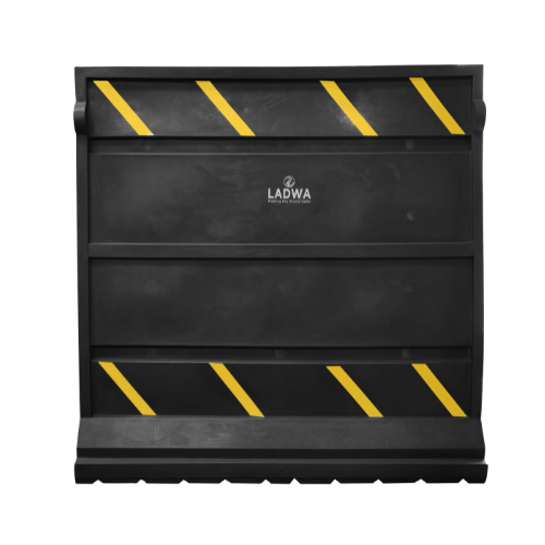 bold black safety road barricade with customizable options for efficient traffic management