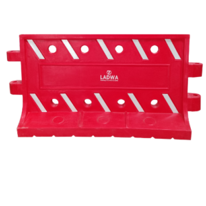 LADWA Road Barricade 2000mm x 560mm x 1000mm, Customizable, and Interlock-Ready For Traffic Management - Red