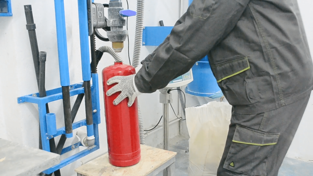Refilling Process of a Fire Extinguisher Cylinder