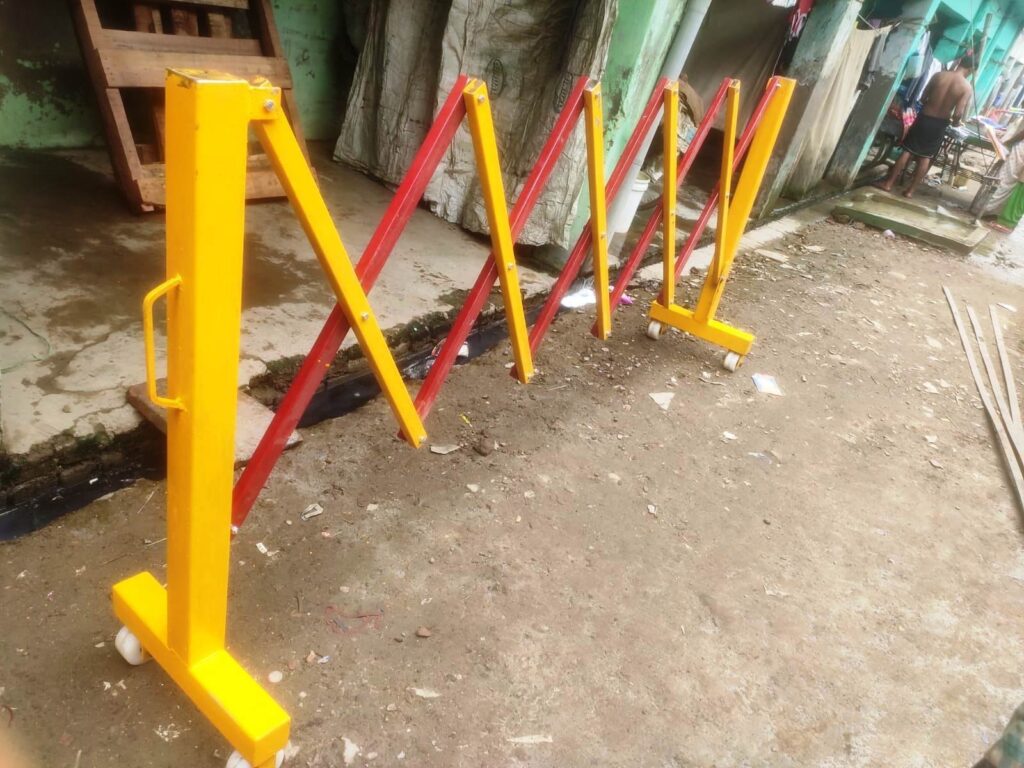 expendable metal road barricade