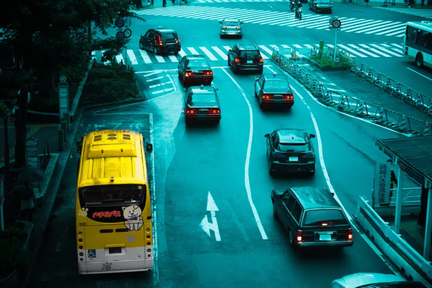 a traffic on a street