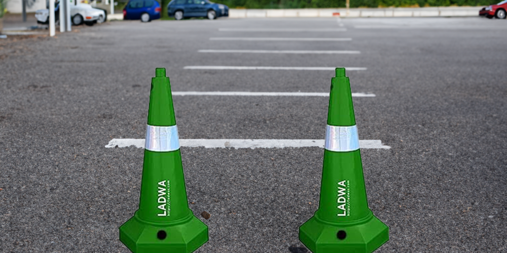 green traffic cone
